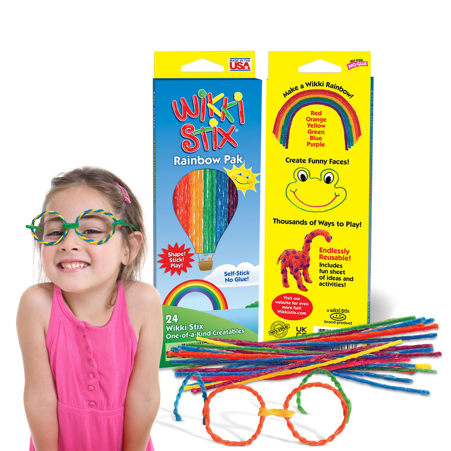 Rainbow Pak Arts & Crafts, Kids Travel Essential, Pack of 24 in Rainbow Colors, Ages 3 & Up