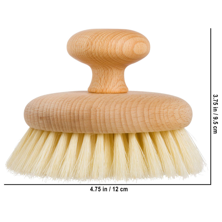 Oiled Beechwood Knob with Pig Bristle : Bürstenhaus Natural Pig Bristle Massage Brush with Oiled Beechwood Knob, 3-7/8-Inches
