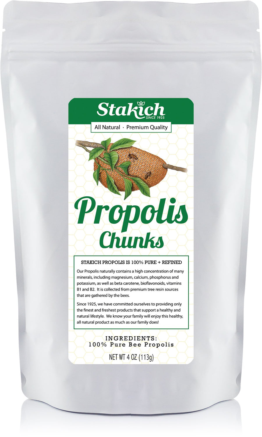 Bee Propolis Chunks - Pure, Natural - 4 Ounce