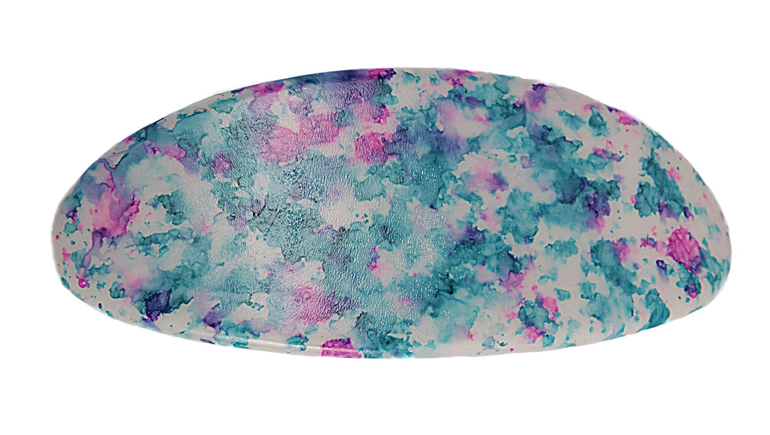 Cloud : Oval French Hand Painted Automatic Barrette, Cloud