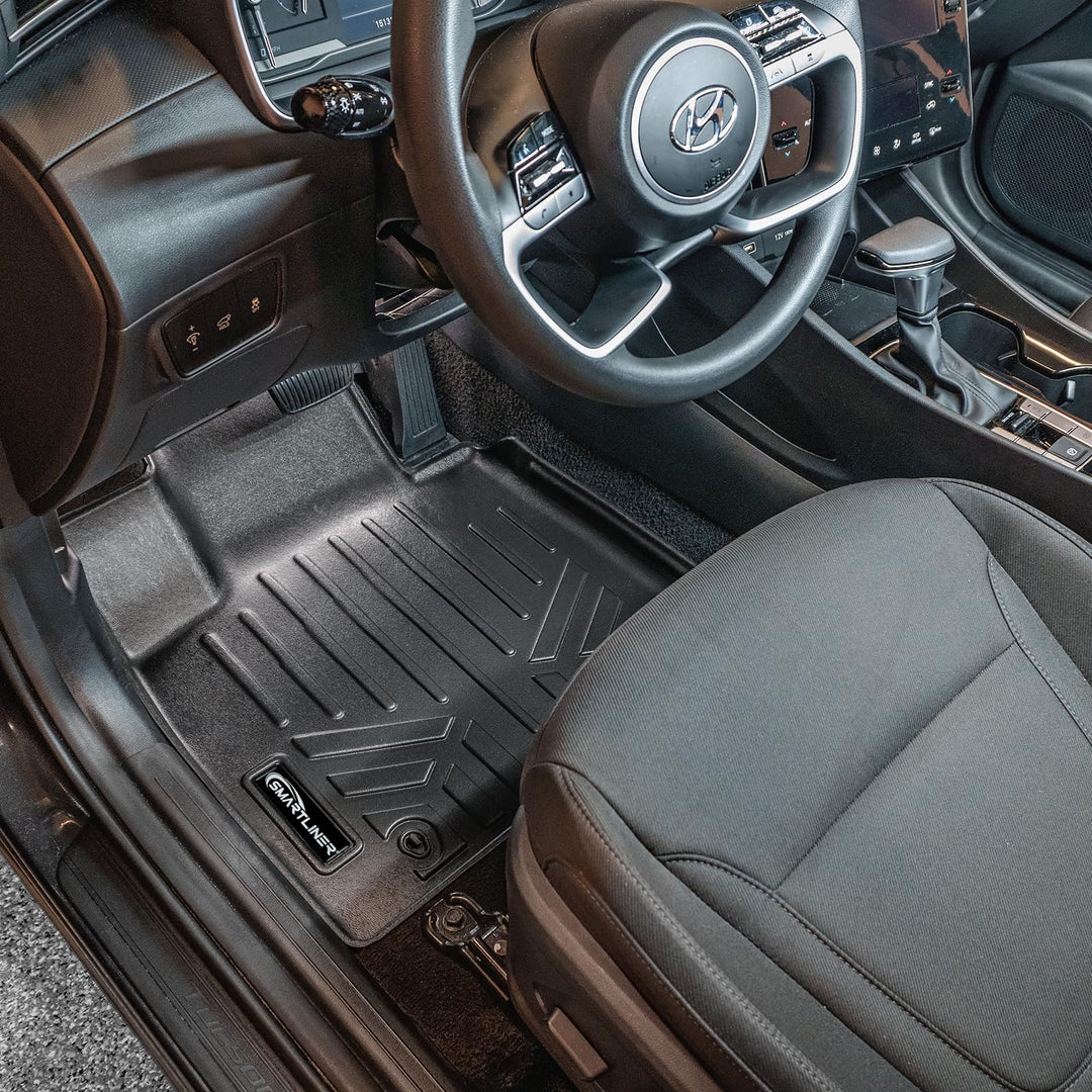 All Weather Custom Fit Black 2 Row Floor Mat Liner Set Compatible with 2022-2025 Hyundai Tucson