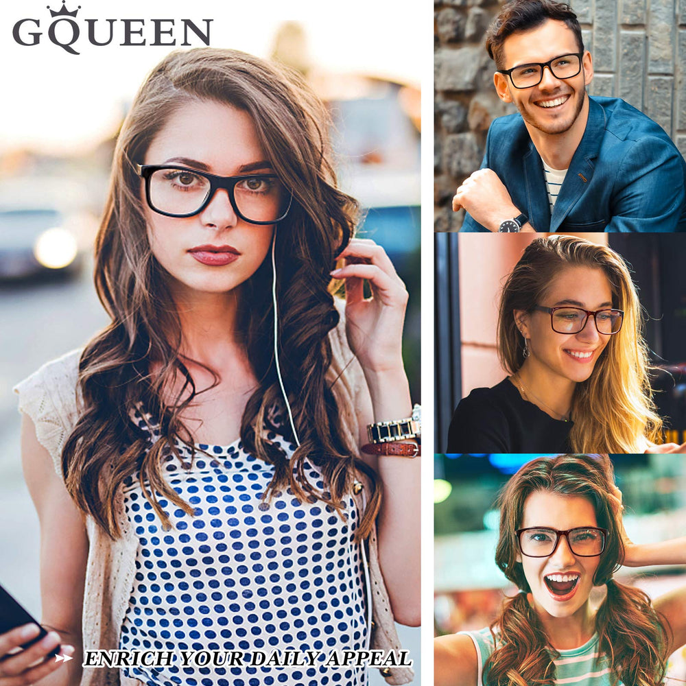 GQUEEN Fake Clear Glasses Non Prescription Glasses Eyeg
