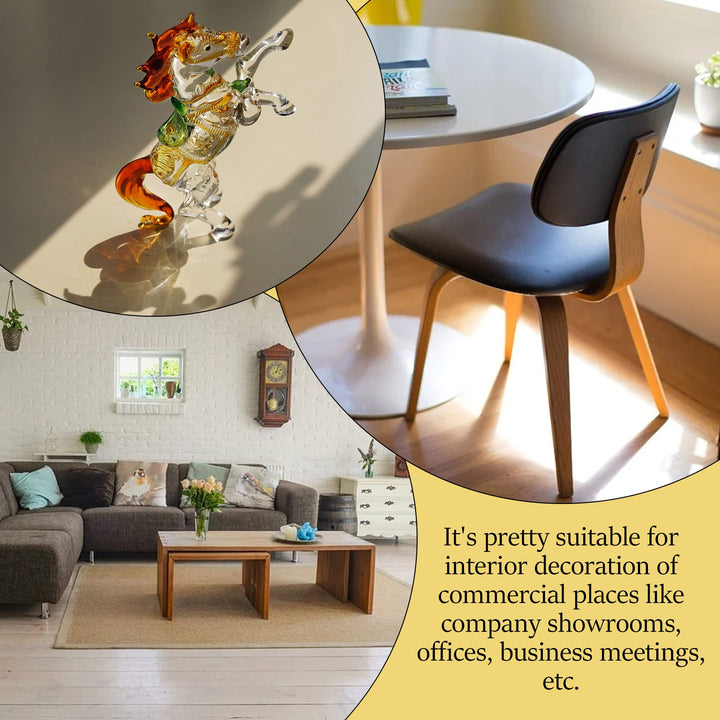 H&amp;D HYALINE &amp; DORA Crystal Standing Horse Figurine Collectible Glass Animal Statue Decoration Ornaments for Home Office Table