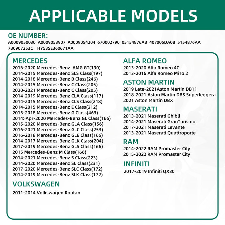 TPMS Sensor,433MHZ Tire Pressure Monitor System 4-Pack for Mercedes Replaces#A0009050030 A0009053907 A0009054204…