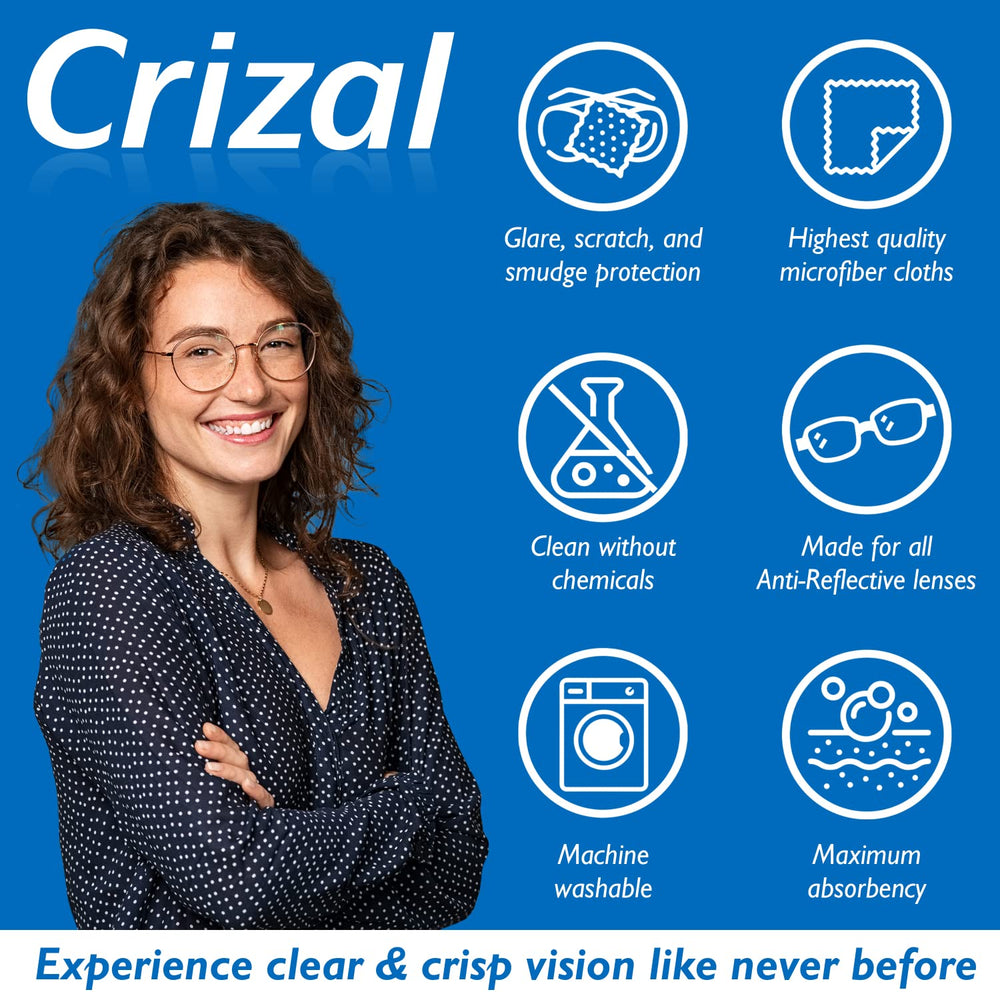 Crizal Microfiber Cleaning Cloth for Glasses, 3 Pack | 