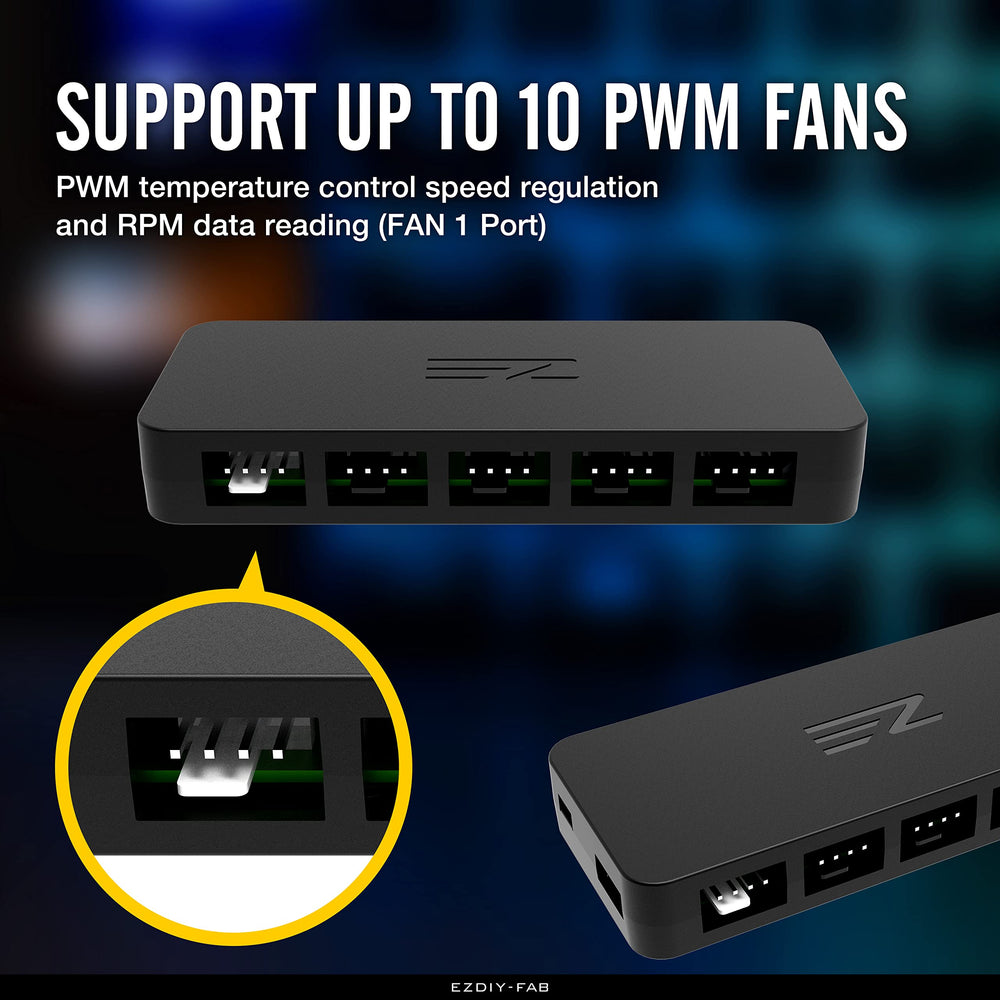 EZDIY-FAB PWM Fan Hub Controller/Splitter for 4-Pin &am