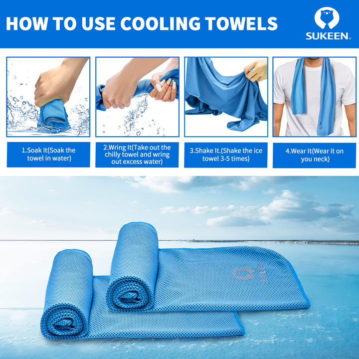[4 Pack Cooling Towel (40x12),Ice Towel,Soft Breathable Chilly Towel,Microfiber Towel for Yoga,Sport,Running,Gym,Workout,Camping,Fitness,Workout &amp; More Activities
