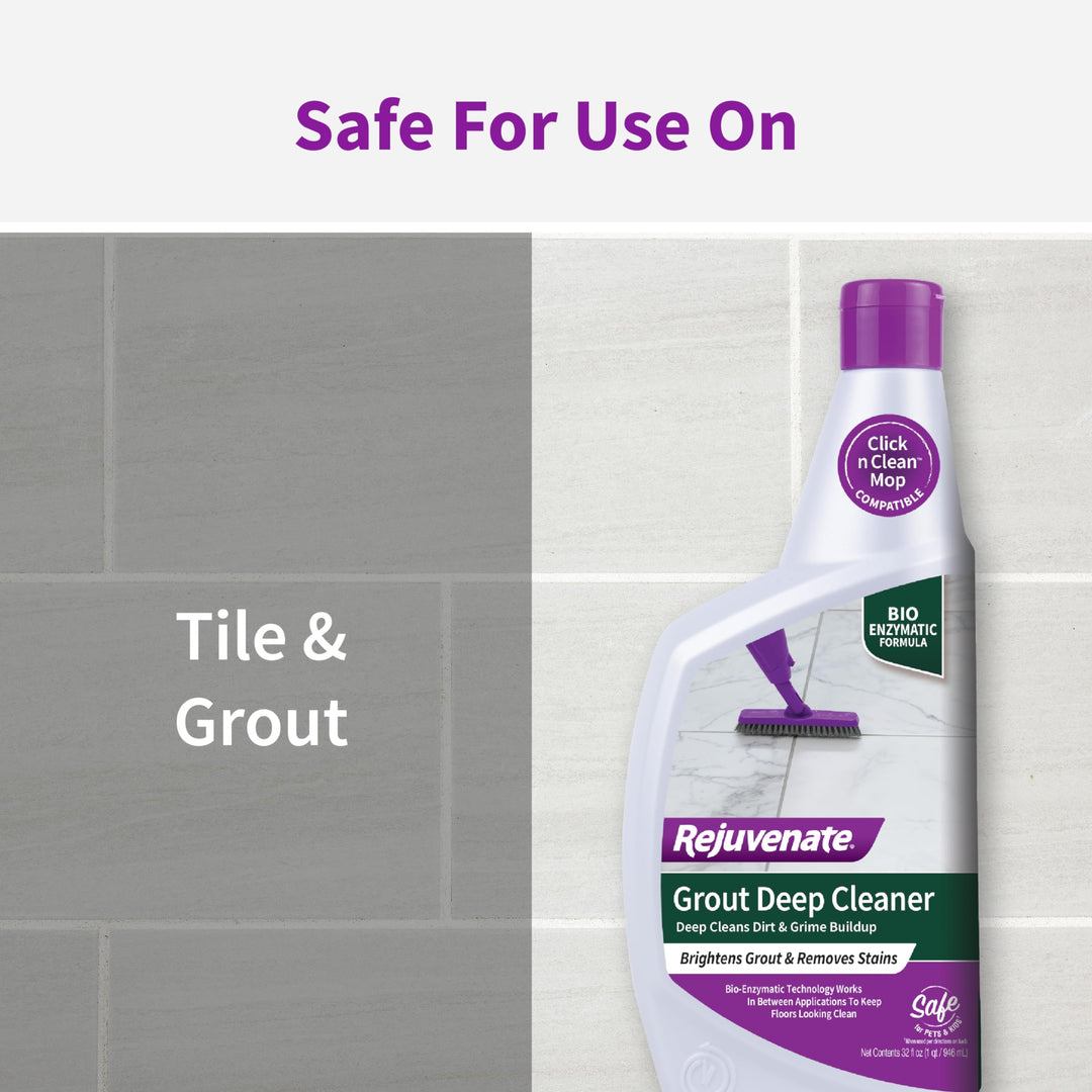 Rejuvenate Grout Deep Cleaner Cleaning Formula Instantly Removes Years of Dirt Build-Up to Restore Grout to the Original Color (32 fl oz)