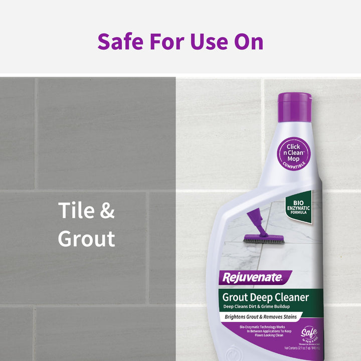 Rejuvenate Grout Deep Cleaner Cleaning Formula Instantly Removes Years of Dirt Build-Up to Restore Grout to the Original Color (32 fl oz)