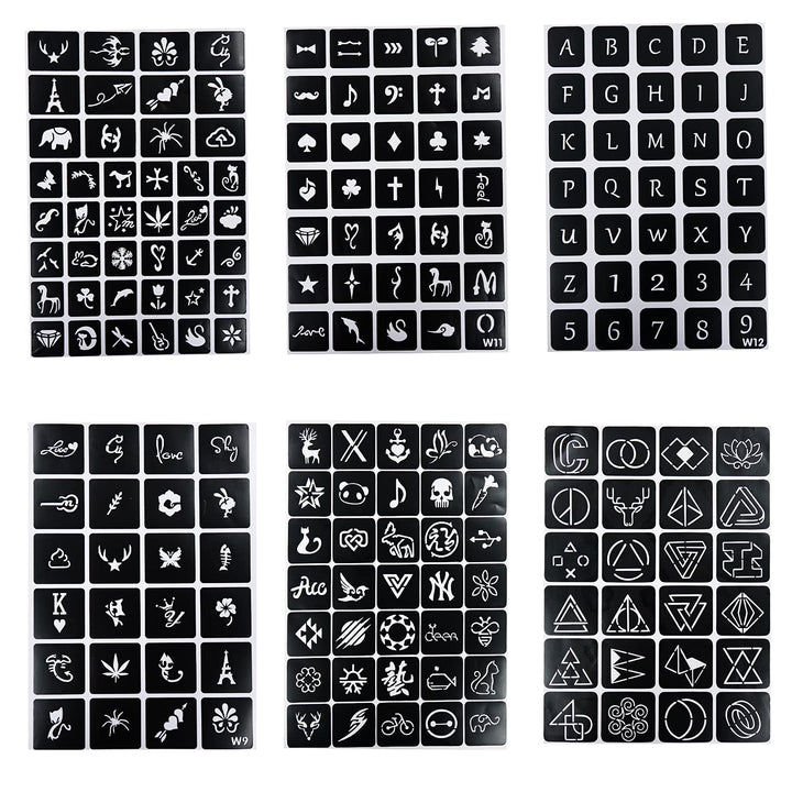 778pcs Temporary Tattoos Stencils, 20 Sheets Reusable Boys and Man Glitter Tattoo Kit Templates Face Painting Stencil Body Design Stencil Pack for Adults Girls Women Kids Teenager Adultssigns Man