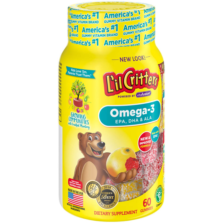 L&#39;il Critters Omega-3 Vitamin Gummy Fish 60 Count (Pack of 2)