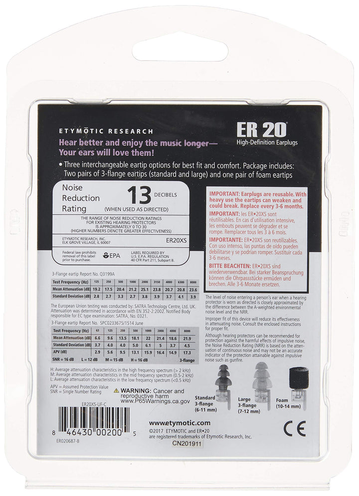 Etymotic Research ER20XS High-Fidelity Earplugs (Concer
