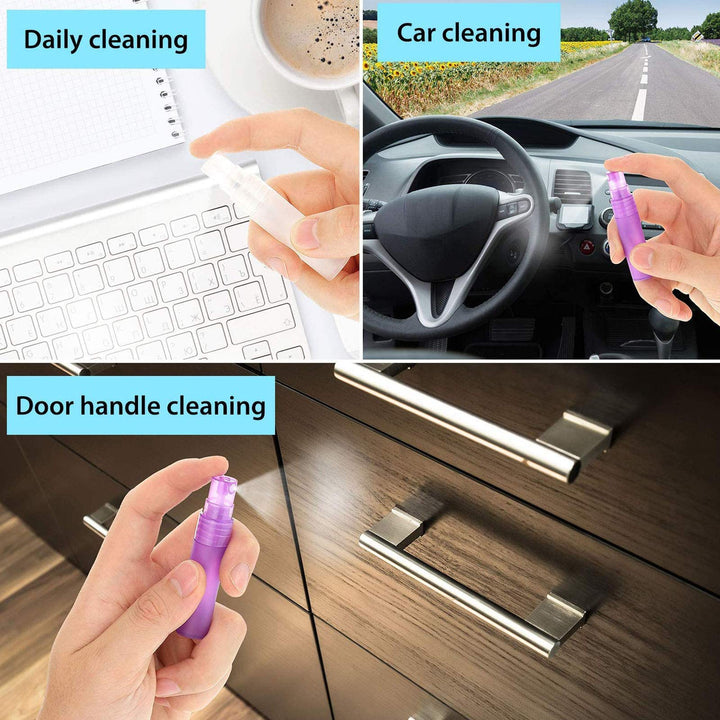 Yi-gog 32 Pcs Plastic Frosted Spray Bottle, 5 ml/ 0.17 oz Fine Mist Spray Bottles Colorful Travel Perfume Sprays Empty Refillable Perfume Bottles for Essential Oils, Travel, Perfume