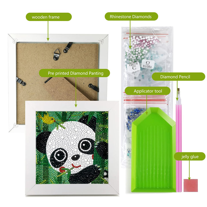 Diamond Painting for Kids with Wooden Frame, Arts and C