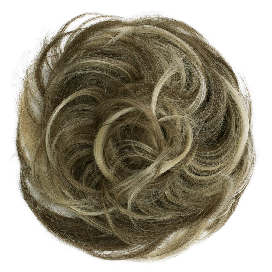 brown blonde mix 12H88 : PRETTYSHOP Scrunchie Bun Up Do Hair piece Hair Ribbon Ponytail Extensions Wavy Curly or Messy Various Colors(brown blonde mix 12H88)