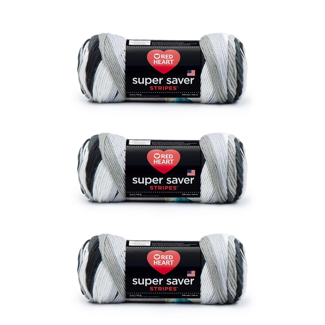 Super Saver Yarn, 3 Pack, Newspaper Stripe 3 Count
