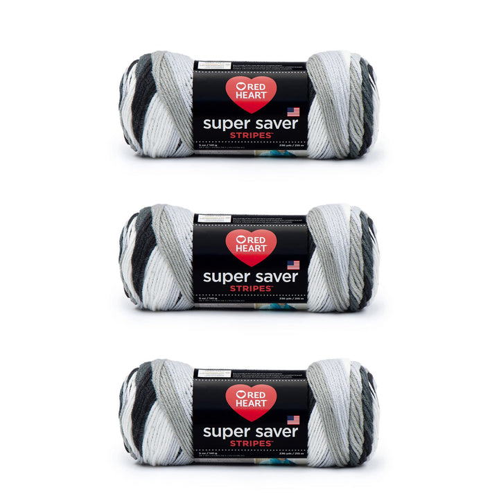 Super Saver Yarn, 3 Pack, Newspaper Stripe 3 Count