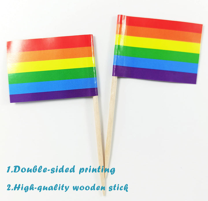 Rainbow Gay Pride Toothpick Flag LGBT Mini Small Transgender Trans Pride Flag Pan Bi Cupcake Topper Flags, 4 kinds, 200 pcs