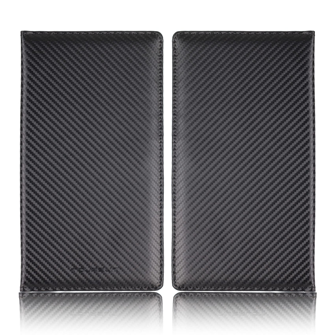 Car Registration and Insurance Card Holder, Vehicle License Document Glove Box Compartment Organizer, Interior Car Accessories for Women Men Teens (Carbon Fiber Black)