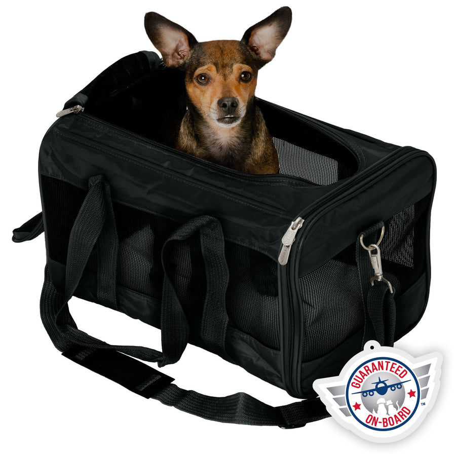 Original Deluxe Travel Pet Carrier, Airline Approved & Guaranteed On Board - Black, Medium