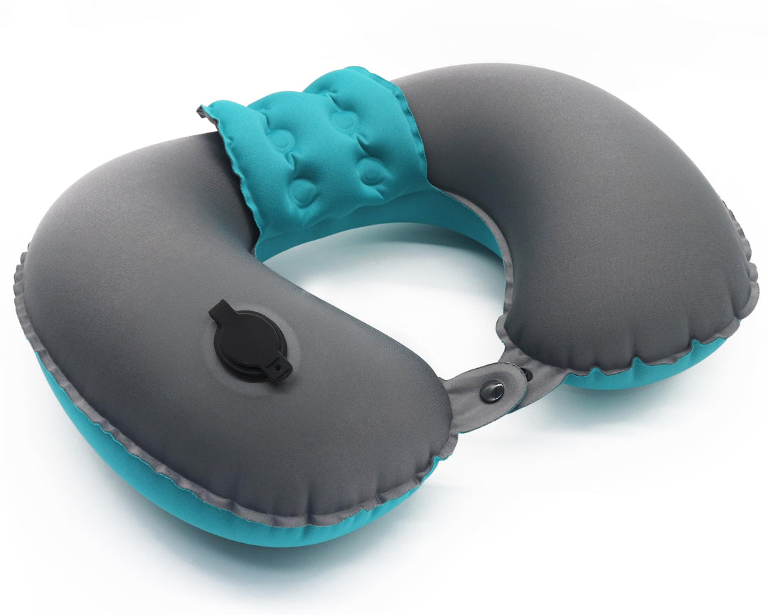 Neck Pillow Travel Neck Pillows Inflatable, Compact Portable Head and Neck Support Pillows in Flight, U Shaped Adjustable Ultralight Compact Neck Support Pillow for Lightweight Support/Rest (Gray)