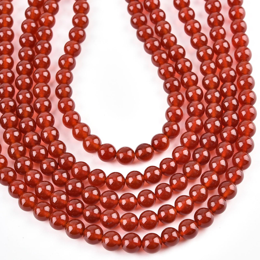 8mm Carnelian Beads Round Gemstone Loose Beads for Jewelry Making (46-48pcs/strand)