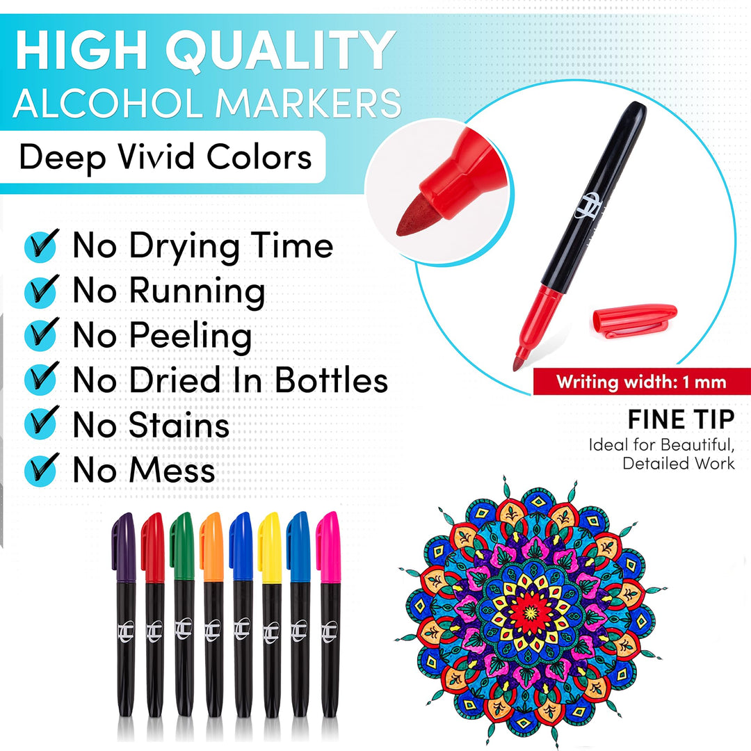 Stained Glass Mandala Art Kit - DIY Window Clings with Markers, 10 Suncatchers - Perfect Hobby for Adults, Kids, Teens &amp; Seniors - Ideal Gift for Beginners &amp; Elderly