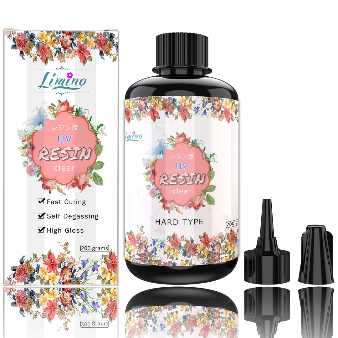 UV Resin - 200g Crystal Clear Ultraviolet Curing UV Resin for DIY Jewelry Making, Craft Decoration - Hard Transparent Glue Solar Cure Sunlight Activated Resin for Casting &amp; Coating