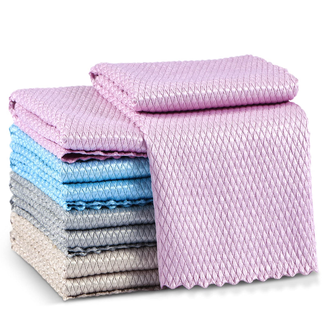 8 Pack Fish Scale Streak Free Miracle Cleaning Cloth, M