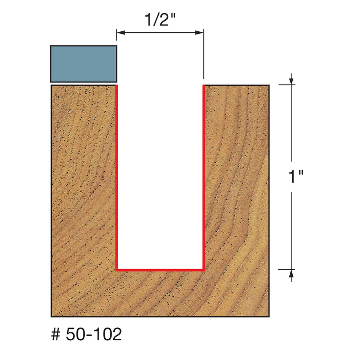 50-102: 1/2 (Dia.) Top Bearing Flush Trim Bit
