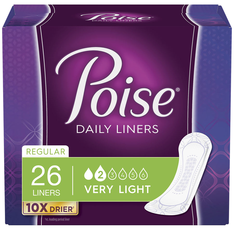 Poise Incontinence Panty Liners, Very Light Absorbency,