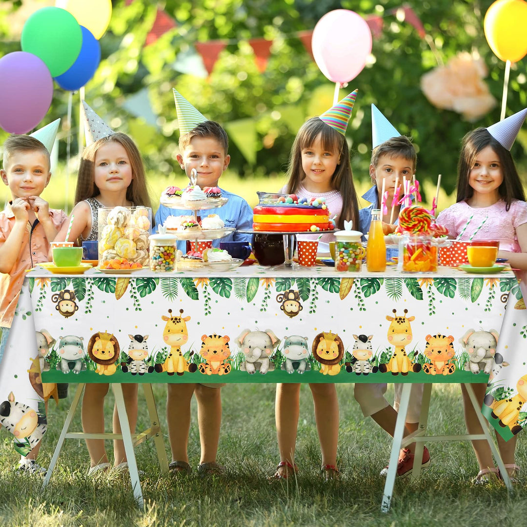 Rowland County 3Pcs Jungle Safari Tablecloths, Jungle T