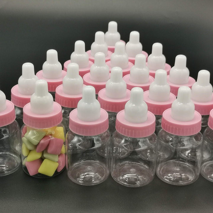 Bottles with Removable Pink Tops for Baby Showers, Parties, and Favors (24 Pink)
