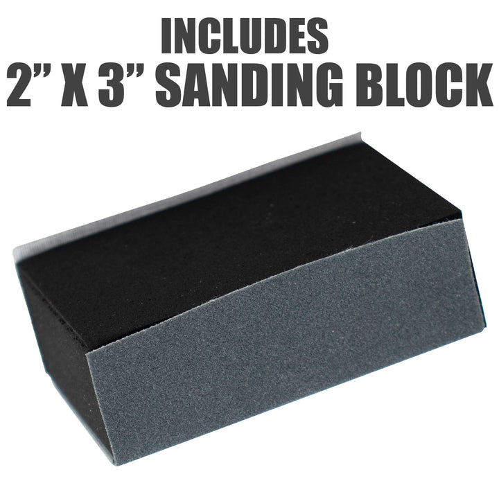 9 Sanding Sheet Introductory Woodworkers Kit with a 2 inch by 3 inch Foam Sanding Block