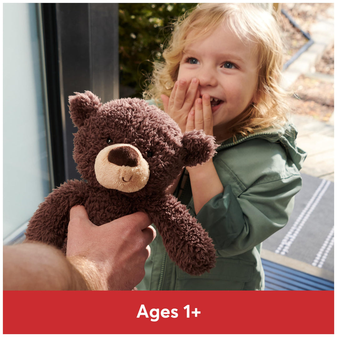 Fuzzy Teddy Bear, Premium Stuffed Animal for Ages 1 and Up, Chocolate Brown, 13.5”