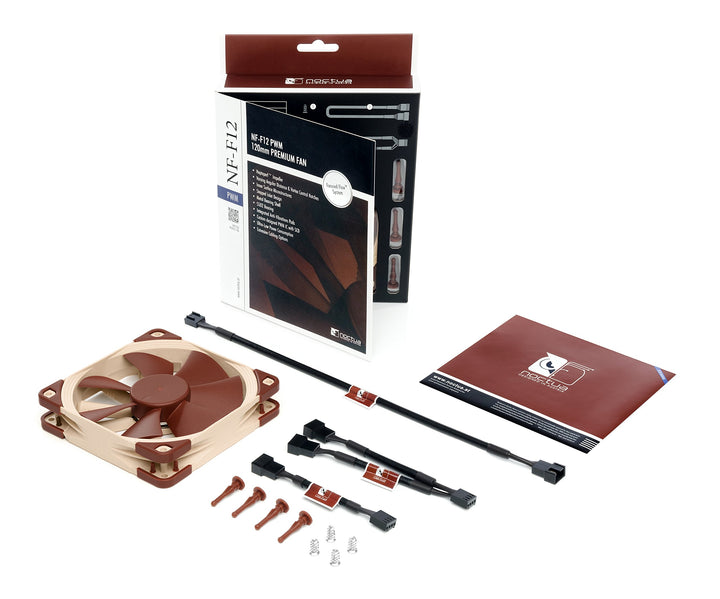 NF-F12 PWM, Premium Quiet Fan, 4-Pin (120mm, Brown), compatible with Desktop