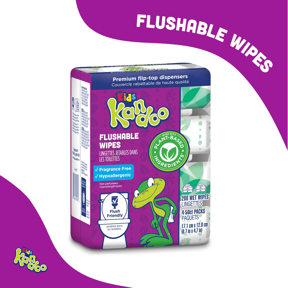 Kids Flushable Wipes Refill, Potty Training Cleansing Cloths, Sensitive, 200 Count