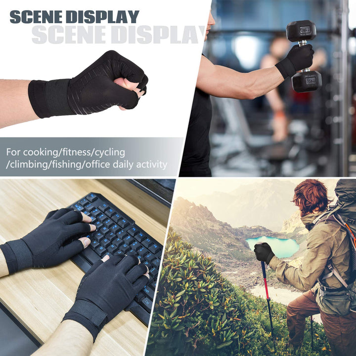 Copper Wrist Compression Arthritis Gloves (1 Pair), Wri