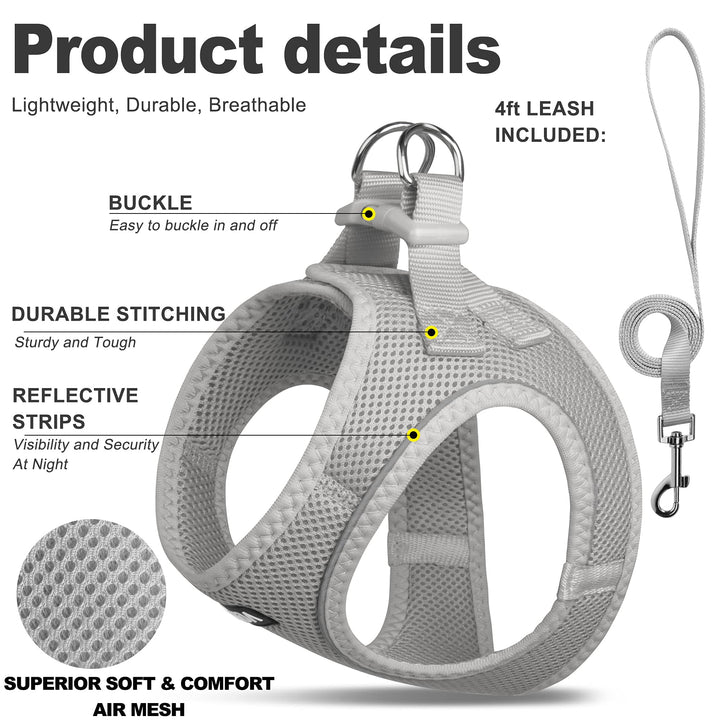 Fida Comfy Dog Harness with Leash, Soft Puppy Vest Esca