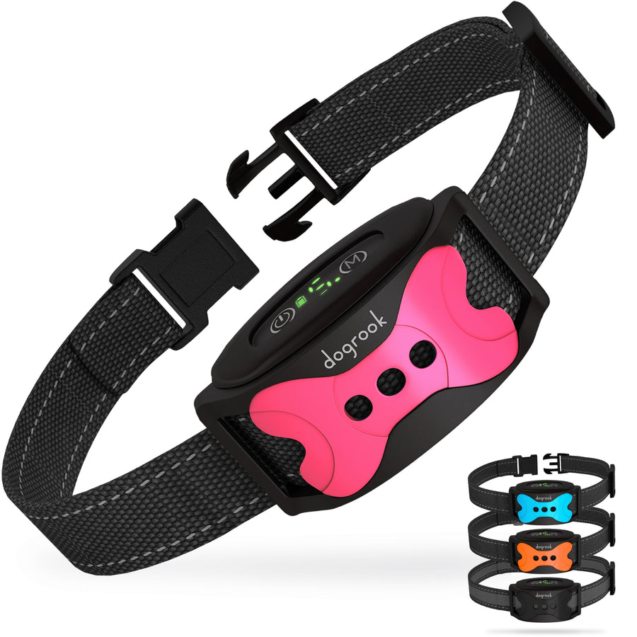 Rechargeable Dog Bark Collar - No Shock Dog Training Smart Collar - Beep & Vibration Stop Barking Dog Devices - No Bark Collar - Anti Bark Collar for Large Dog, Medium & Small - 12-110 lbs
