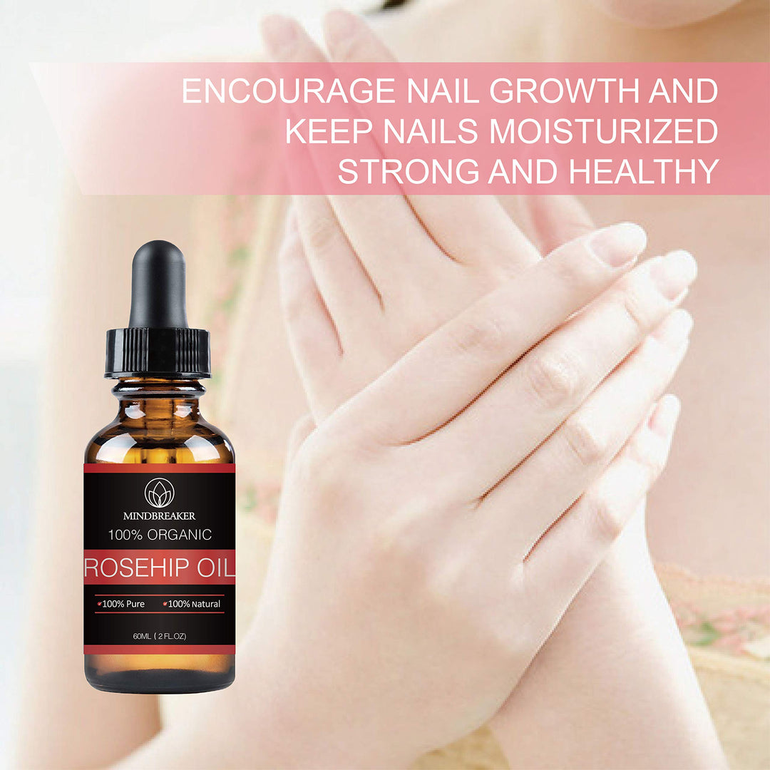 100% Pure Rosehip Seed Oil For Face, Nails, Hair and Skin- 100% Pure Natural Certified Organic - Natural Moisturizer - Cold Pressed Premium Rose Hip Seed Oil - 2 oz