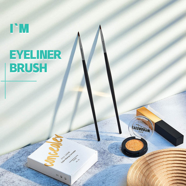 10 Pieces Thin Eyeliner Brushes Fine Point Eye Makeup Gel Eyeliner Brush Synthetic Bristles Eyeliner Brush Cosmetic Eye Wands Eyeliner for Wet Powder, Liquid and Water Activated Eyeliner