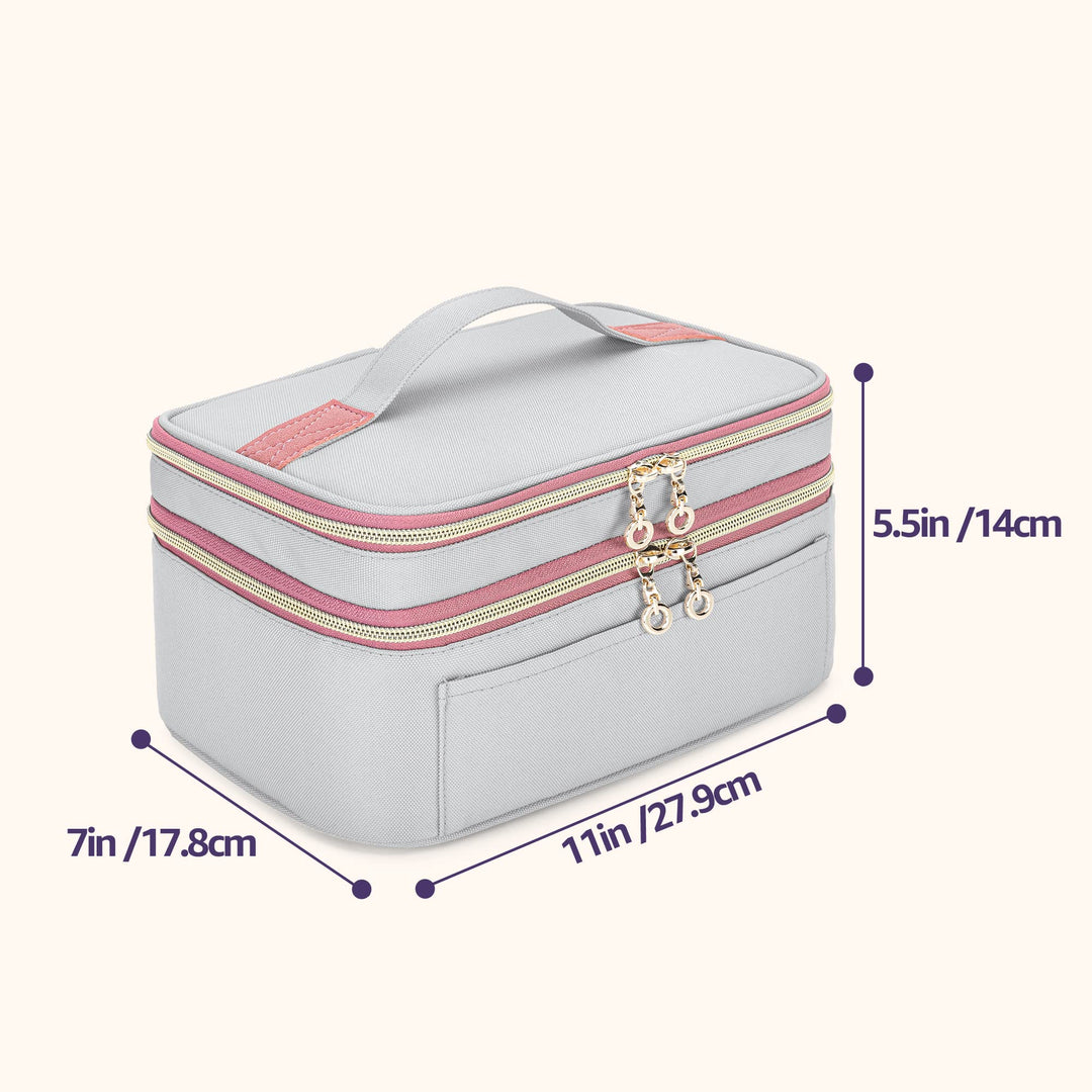 Wearable Breast Pump Bag Compatible with Elvie and Momcozy Breast Pump, Carrying Bag for Wearable Breast Pump and Accessories, Light-Gray Pink