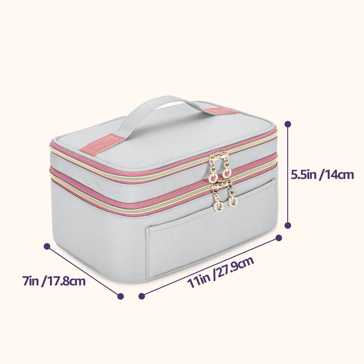 Wearable Breast Pump Bag Compatible with Elvie and Momcozy Breast Pump, Carrying Bag for Wearable Breast Pump and Accessories, Light-Gray Pink