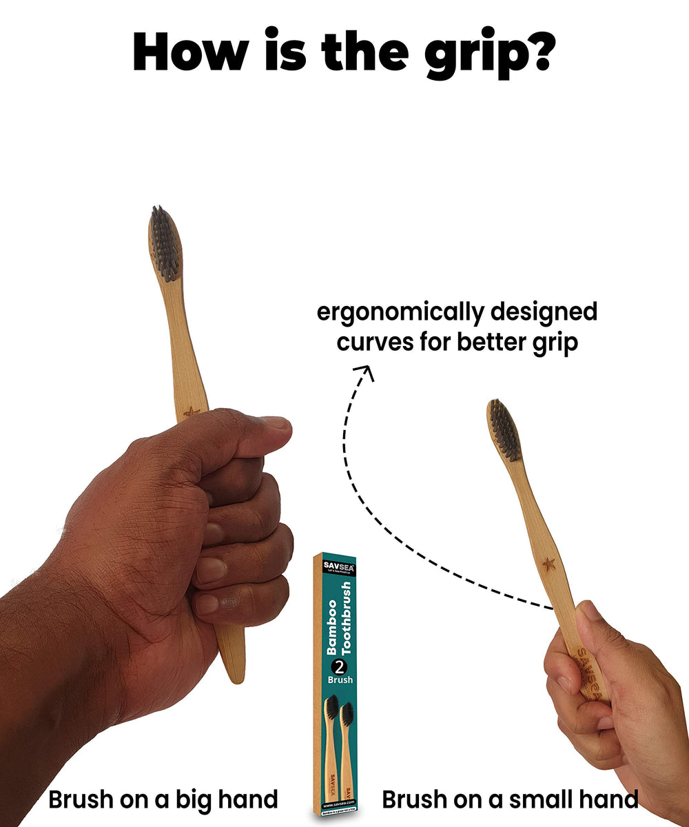 SavSea Bamboo toothbrush soft bristles| Eco Friendly wo