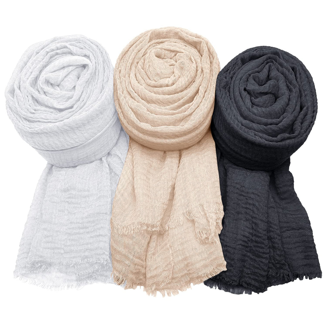 MANSHU 6PCS Women Soft Cotton Scarf Shawl Long Scarf, S