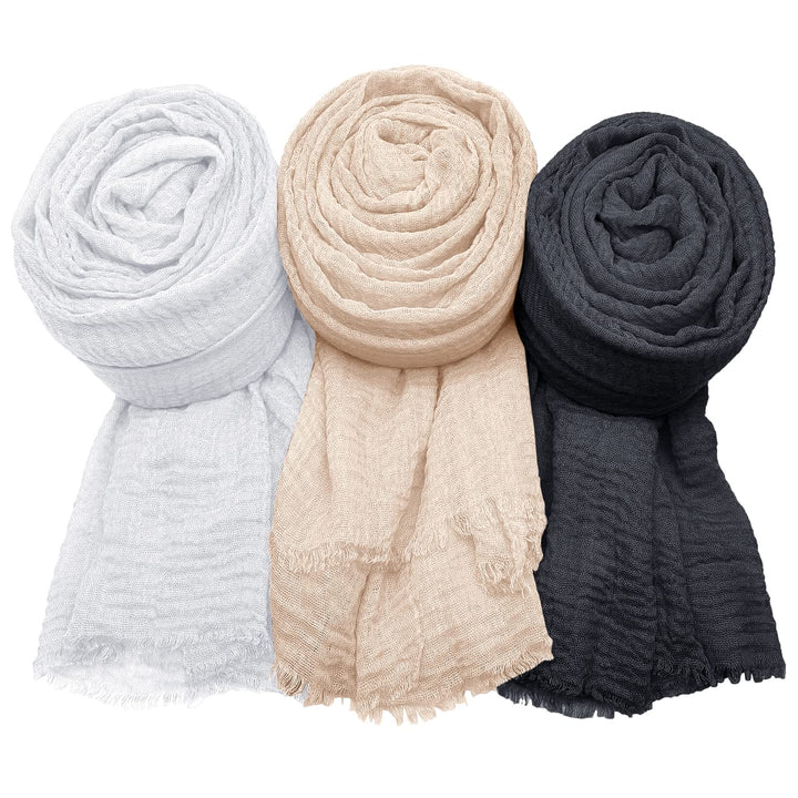 MANSHU 6PCS Women Soft Cotton Scarf Shawl Long Scarf, S