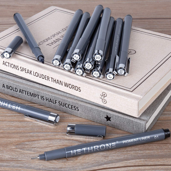 Calligraphy Pens Drawing Pens and Black Calligraphy Set for Beginners Writing, Signature, Illustration Design and Drawing (12 Size)