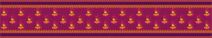 Linen 13x72&#39;&#39; Diwali Table Runner Indian Festival of Lights Decoration for Kitchen Dinning Room Decor