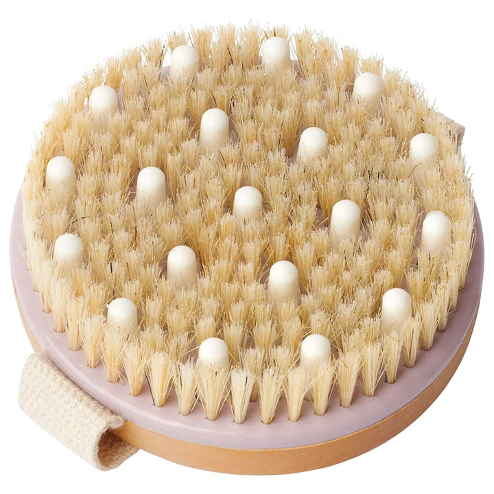 Dry Brushing Body Brush for Lymphatic Drainage, Dry Skin, Cellulite, Blood Circulation with Exfoliating Natural Bristles for Flawless Skin